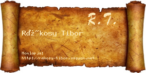Rákosy Tibor névjegykártya